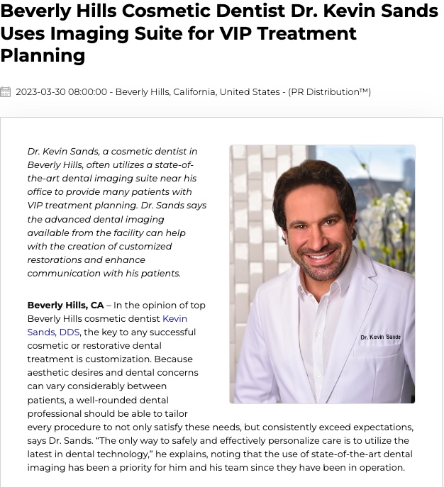 Beverly Hills Dentist Dr. Kevin Sands Uses Imaging Suite For VIP ...